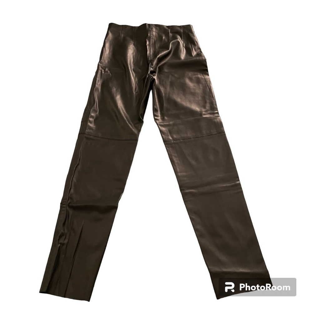 Zara Pants Vegan Leather Black High Waisted Side Zip Like New Size Medium